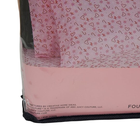 Juicy Couture Queen Sheet Set 4 Pillowcase Pink Peppermint Candy Canes Polyester - Picture 5 of 6